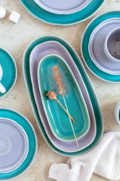 Die moderne Hausfrau Kombiservice, Steinzeug Elea Flieder