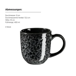 Die moderne Hausfrau Kombiservice, Steinzeug Filippa Schwarz