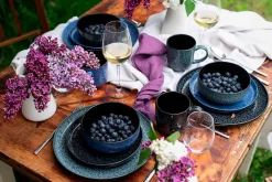 Die moderne Hausfrau Kombiservice, Steinzeug Filippa Schwarz