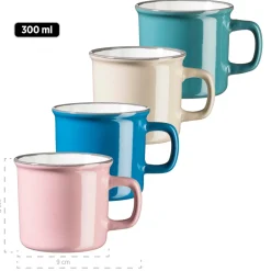 Die moderne Hausfrau Kombiservice, Steinzeug Maila Petrol, Altrosa, Beige, Dunkelblau