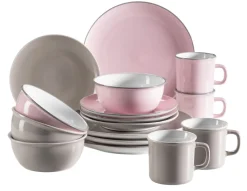 Die moderne Hausfrau Kombiservice, Steinzeug Maila Petrol, Altrosa, Beige, Dunkelblau