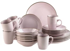Die moderne Hausfrau Kombiservice, Steinzeug METALLIC RIM Lavendel