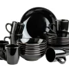 Die moderne Hausfrau Kombiservice, Steinzeug METALLIC RIM Schwarz