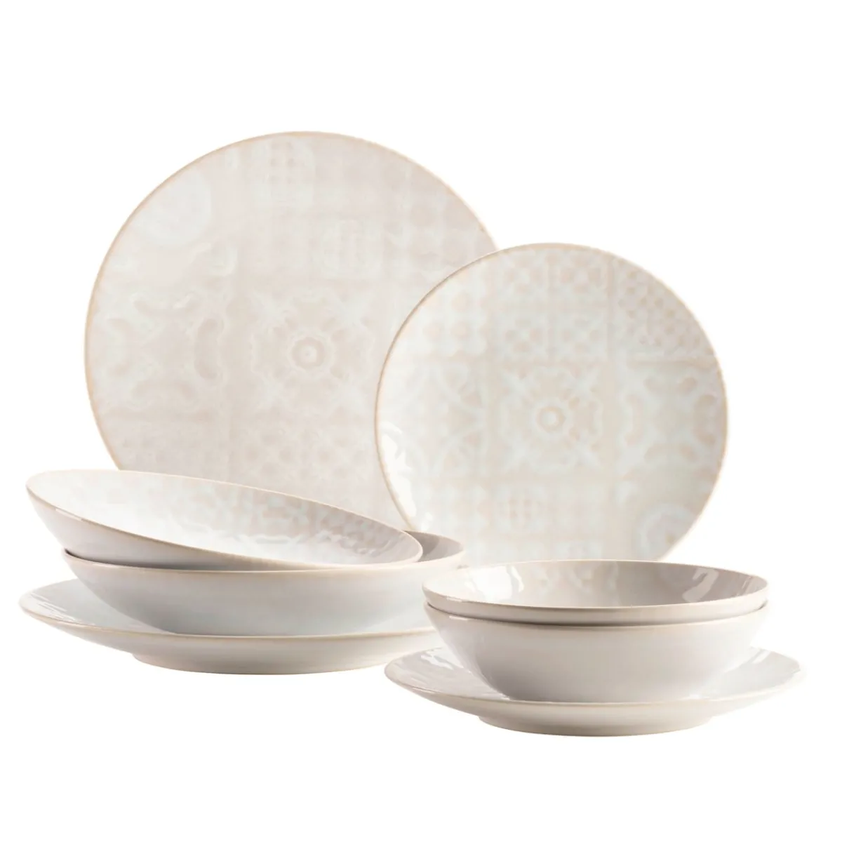 Die moderne Hausfrau Kombiservice, Steinzeug Trad. Tiles Weiß