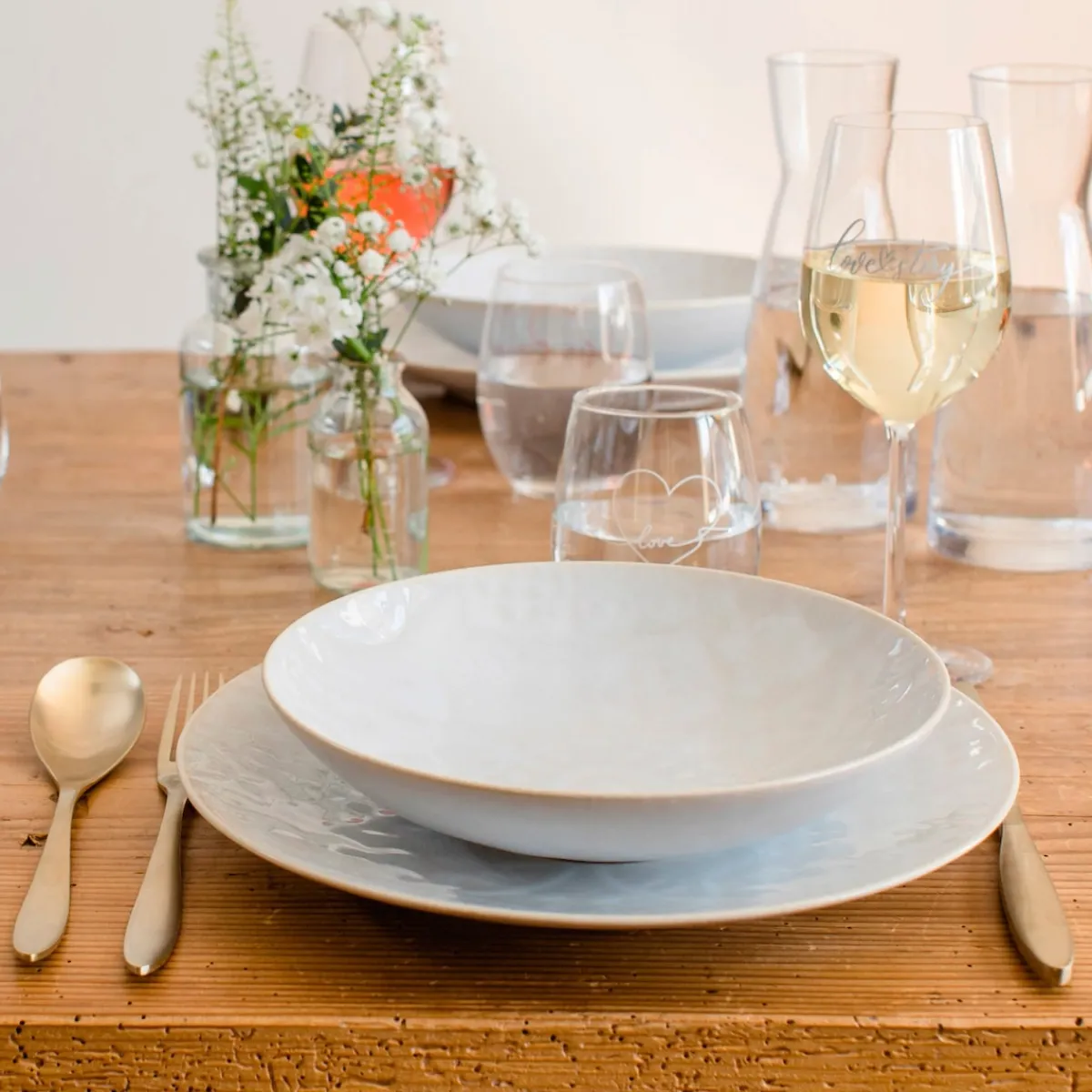 Die moderne Hausfrau Kombiservice, Steinzeug Trad. Tiles Weiß