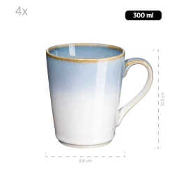 Die moderne Hausfrau Kombiservice, Steinzeut LA SINFONIA Blau