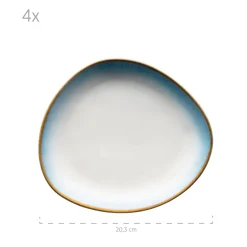 Die moderne Hausfrau Kombiservice, Steinzeut LA SINFONIA Blau