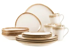 Die moderne Hausfrau Kombiservice, Steinzeut LA SINFONIA Beige