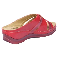 Damen Die moderne Hausfrau Komfort-Pantolette "Beate" rot