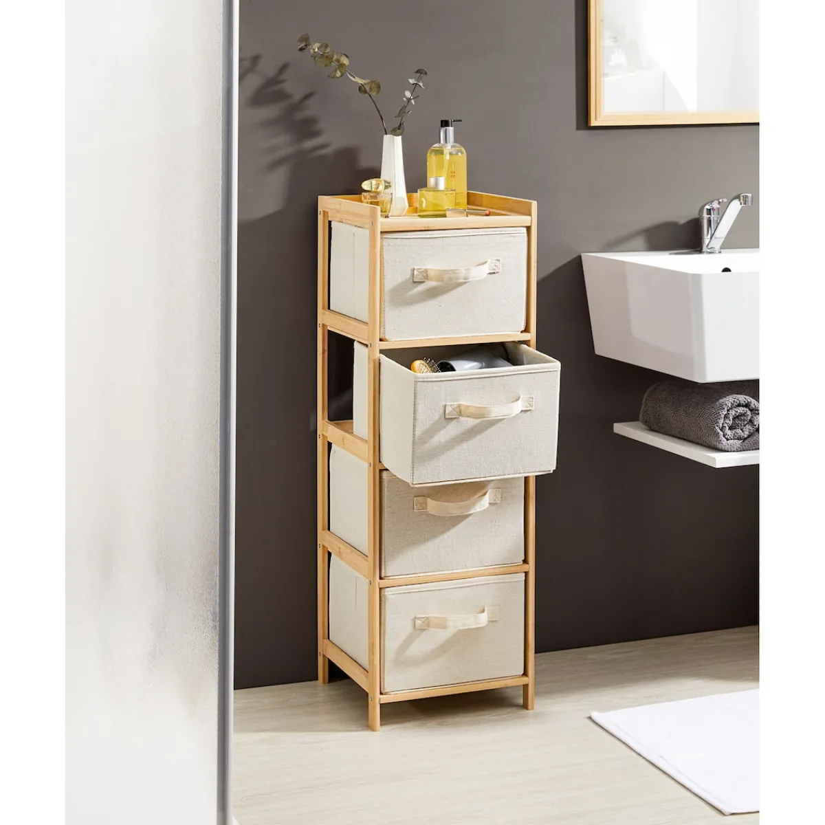 Die moderne Hausfrau Kommode „Bambus“, schmal