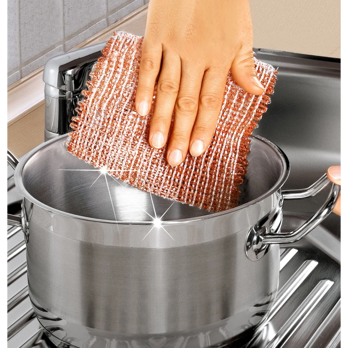 Die moderne Hausfrau Kupfer-Reinigungstuch, 3 Stück