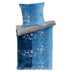 Die moderne Hausfrau Kuschel-Bettwäsche "Cashmere like“, 2-teilig, 135x200 cm blau