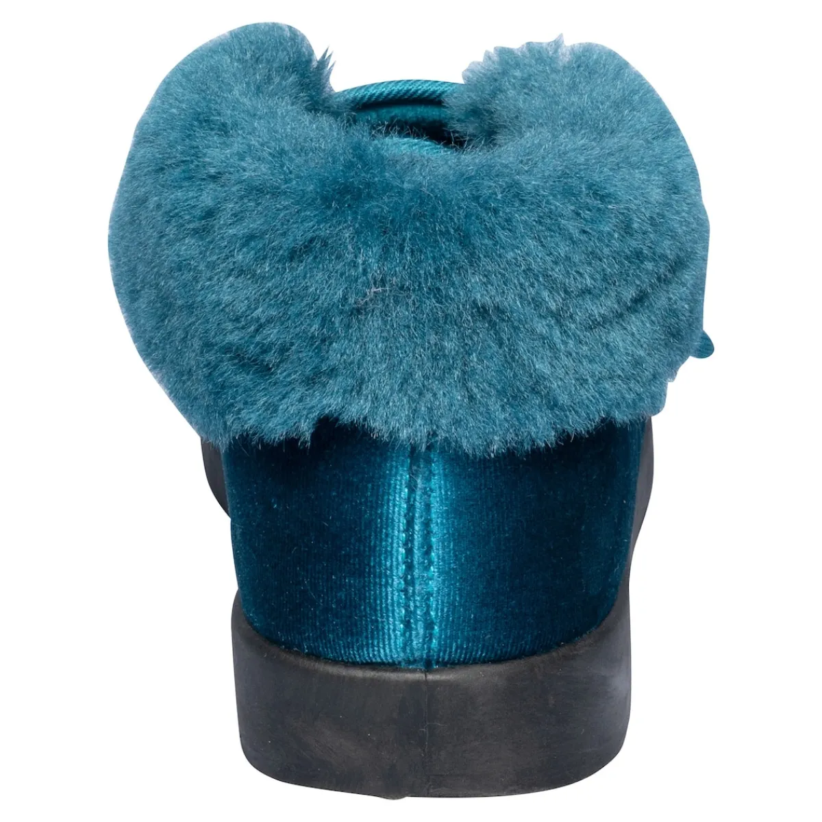 Damen Die moderne Hausfrau Kuschel-Kletthausschuh "Carmen" petrol