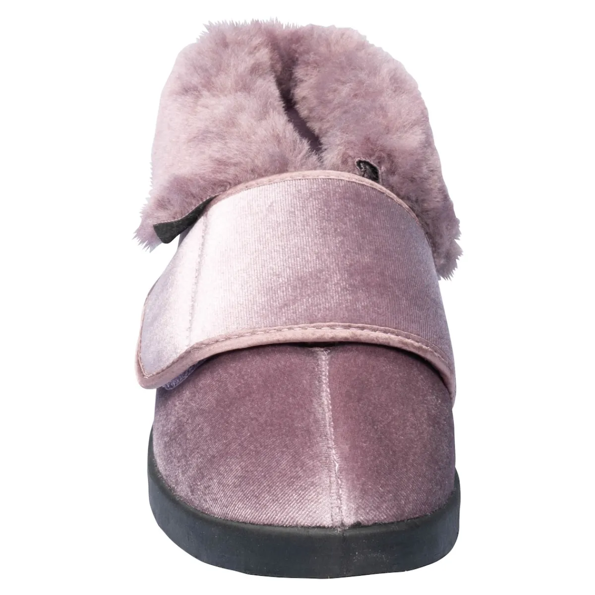 Damen Die moderne Hausfrau Kuschel-Kletthausschuh "Carmen" lila