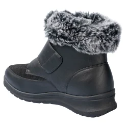 Damen Die moderne Hausfrau Kuschel-Klettstiefelette „Steffi“ schwarz