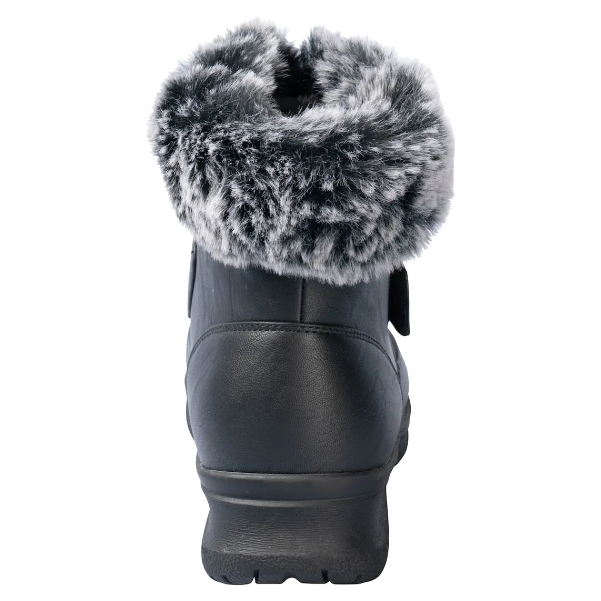 Damen Die moderne Hausfrau Kuschel-Klettstiefelette „Steffi“ schwarz