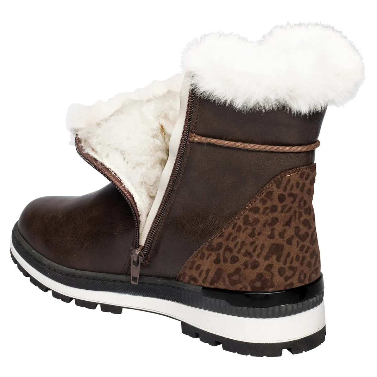 Damen Die moderne Hausfrau Kuschelstiefel "Katharina" mit Wolle braun