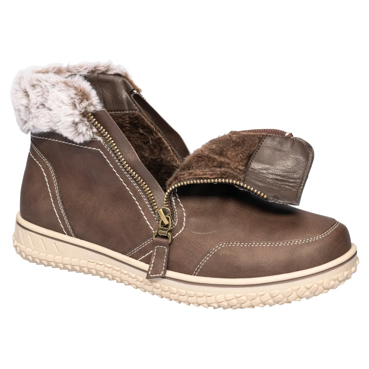 Damen Die moderne Hausfrau Kuschel-Stiefelette „Carmen“ schoko