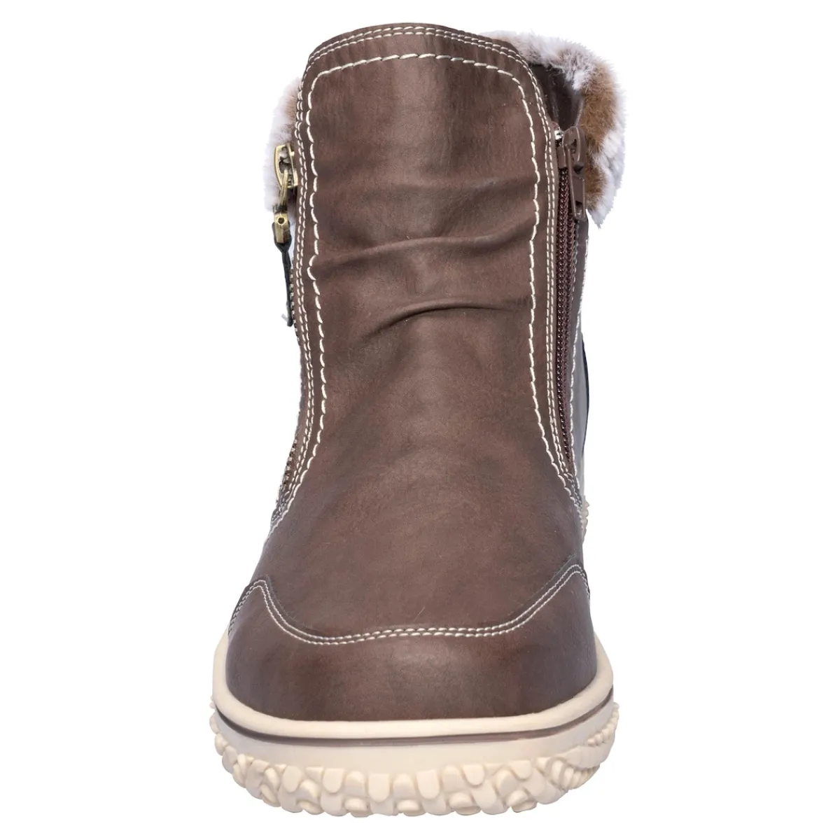 Damen Die moderne Hausfrau Kuschel-Stiefelette „Carmen“ schoko