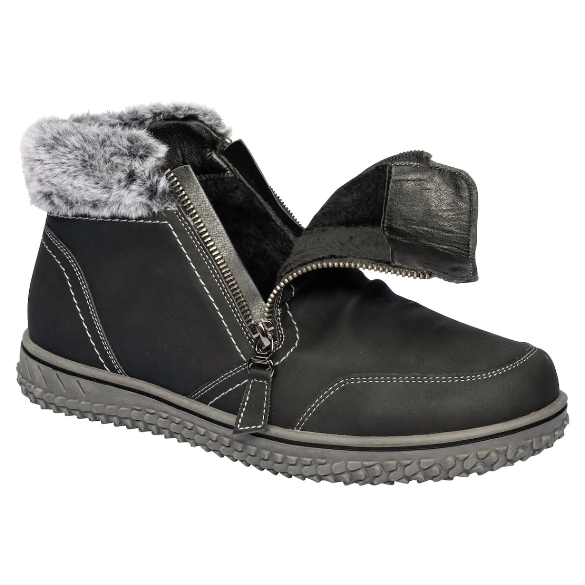 Damen Die moderne Hausfrau Kuschel-Stiefelette „Carmen“ schwarz