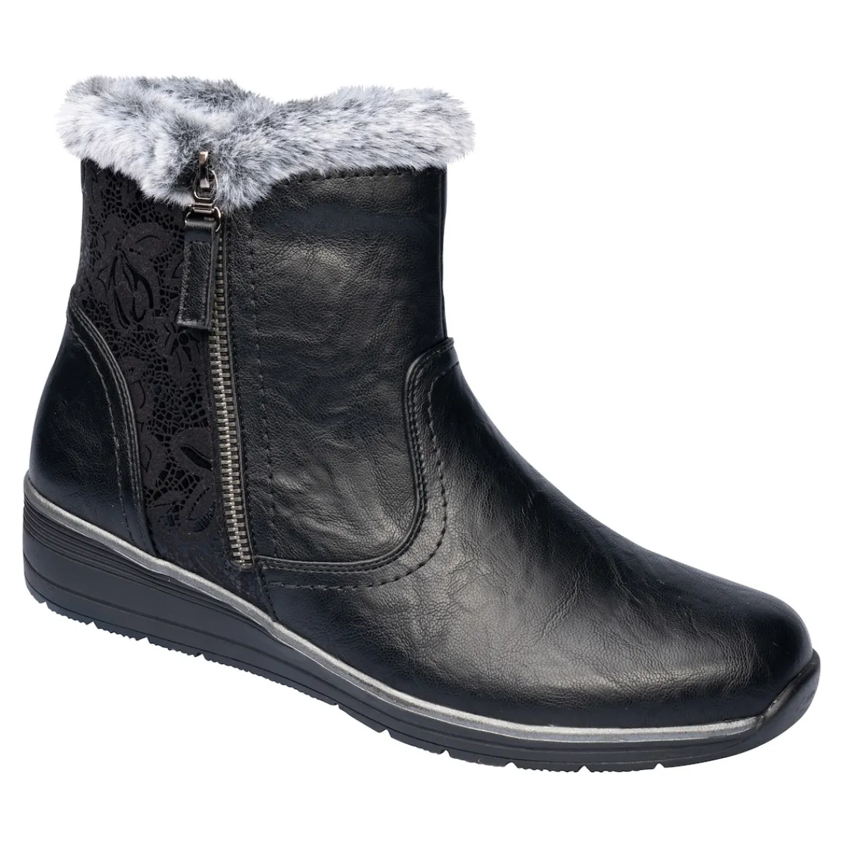 Damen Die moderne Hausfrau Kuschel-Stiefelette mit Leder „Mona“