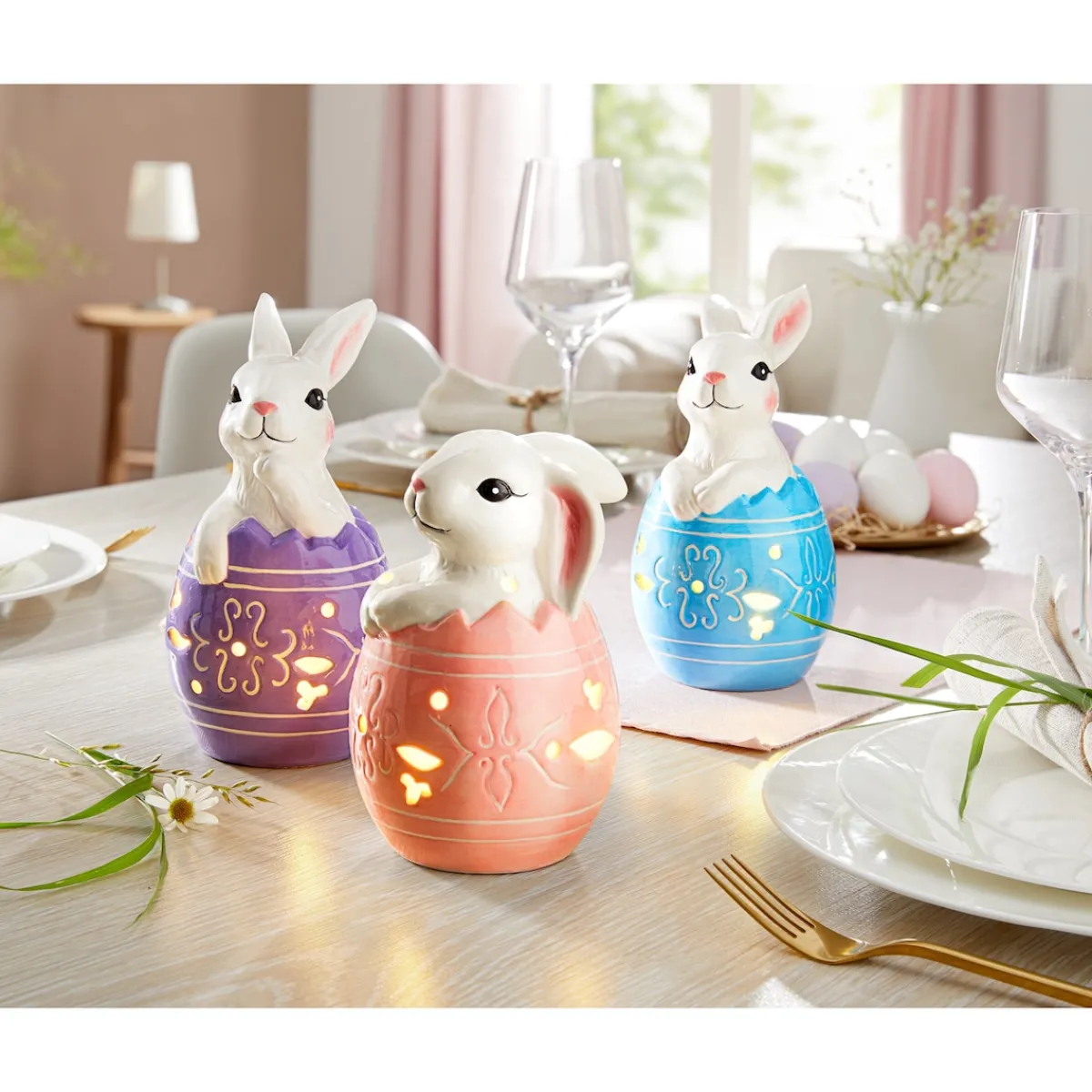 Die moderne Hausfrau LED-Dekofigur "Hase" Lotte