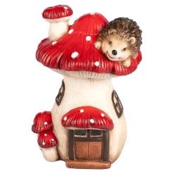 Die moderne Hausfrau LED-Dekofigur-Pilzhaus Igel