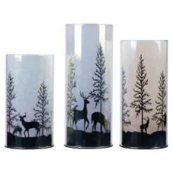 Die moderne Hausfrau LED-Dekogläser-Set "Winterwald", 3-teilig