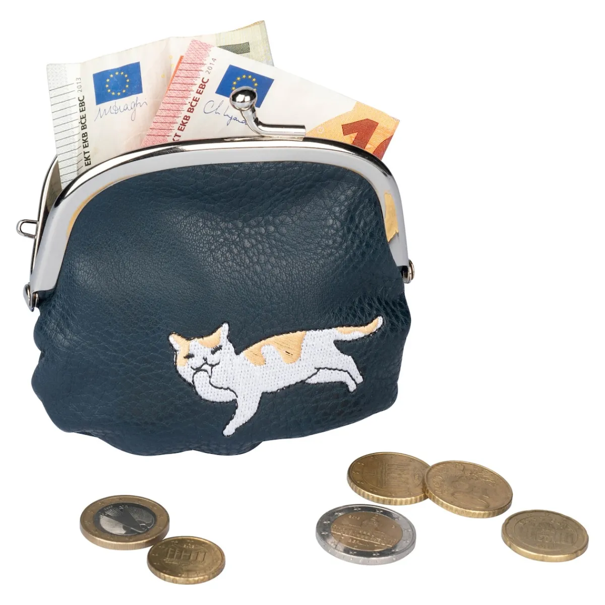 Damen Die moderne Hausfrau Leder-Klippbörse „Miezi“