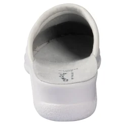 Damen Die moderne Hausfrau Leder-Pantolette für Herren weiß