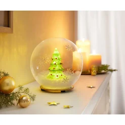 Die moderne Hausfrau LED-Glas-Schneekugel „Tannenbaum“