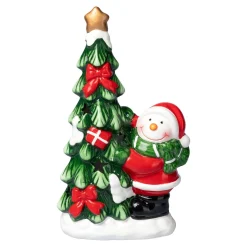 Die moderne Hausfrau LED-Keramikfigur „Schneemann“