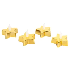 Die moderne Hausfrau LED-Teelichter „Stern“, 4 Stück goldfarben