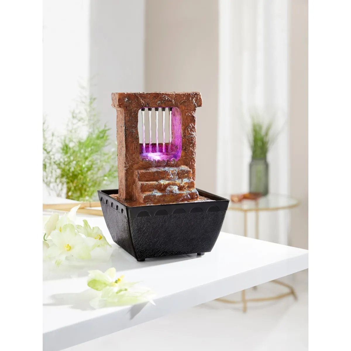 Die moderne Hausfrau LED-Zimmerbrunnen „Wasserfall“