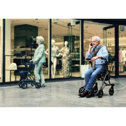 Die moderne Hausfrau Leichtgewicht-Rollator Taima M-GT, Aluminium, mit Rückengurt und Tasche