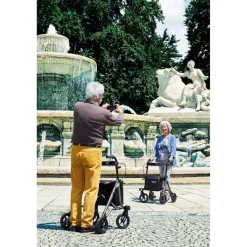 Die moderne Hausfrau Leichtgewicht-Rollator Taima M-GT, Aluminium, mit Rückengurt und Tasche