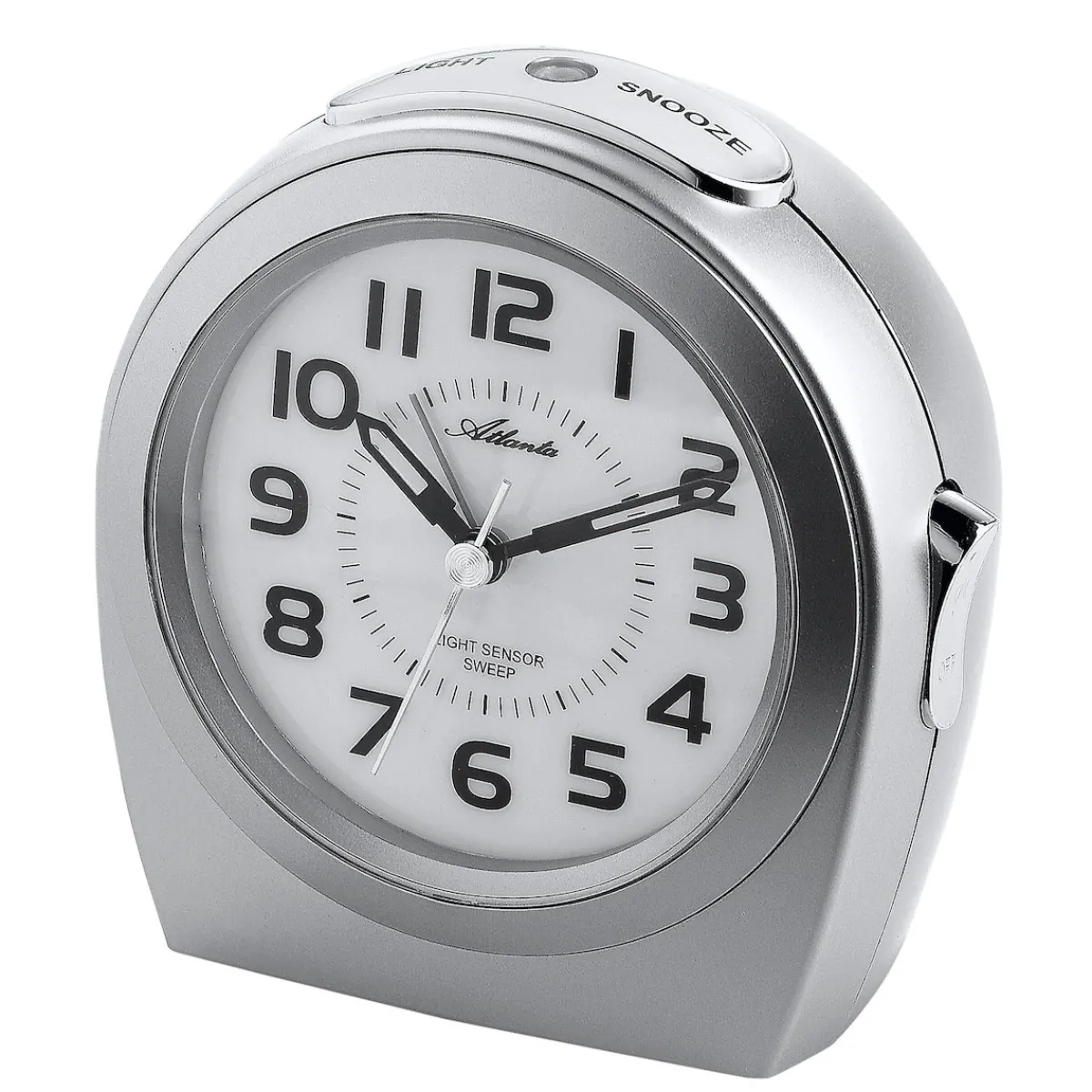 Die moderne Hausfrau Leucht-Quartzwecker silber