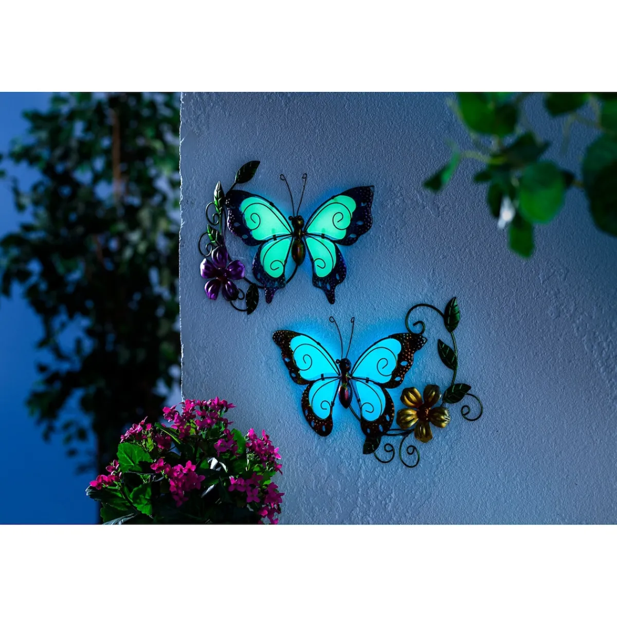 Die moderne Hausfrau Leucht-Wanddeko "Schmetterling" rosa