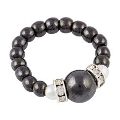 Damen Die moderne Hausfrau Magnet-Stretch "Hämatit" Ring