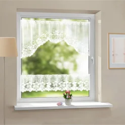 Die moderne Hausfrau M-Bogen-Gardine „Blütentraum“, 2-teilig