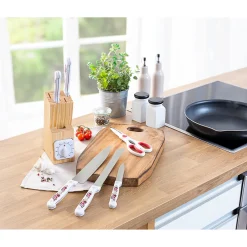 Die moderne Hausfrau Messerblock „Rosen“, 7-teilig