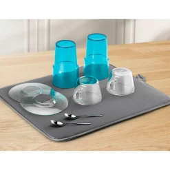 Die moderne Hausfrau Microfaser Abtropfmatte "Softex" grau