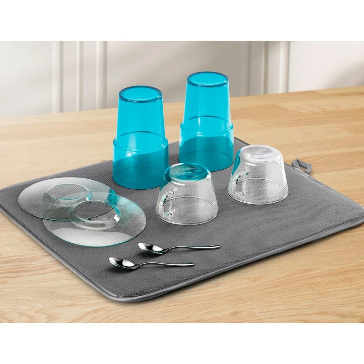 Die moderne Hausfrau Microfaser Abtropfmatte "Softex" grau