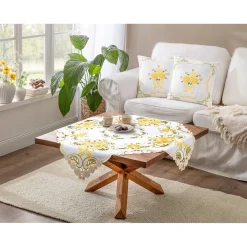 Die moderne Hausfrau Mitteldecke „Rose“, 85x85 cm