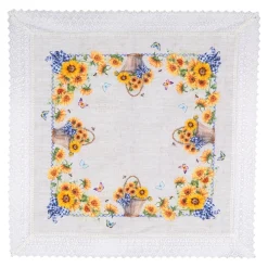 Die moderne Hausfrau Mitteldecke „Sonnenblume“, 85x85 cm