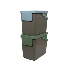 Die moderne Hausfrau Müllbehälter, 2er Set, je 25 l, stapelbar grau