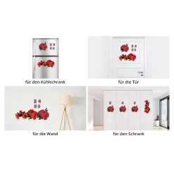 Die moderne Hausfrau Mülltonnen-Aufkleber Mohnblumen