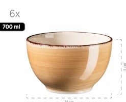 Die moderne Hausfrau Müslischalen-Set, Steingut LUMACA Beige