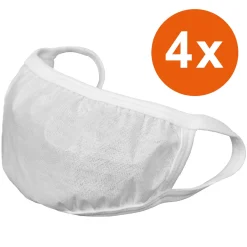 Die moderne Hausfrau Mund- und Nasenmaske, PO, 4er Pack weiß