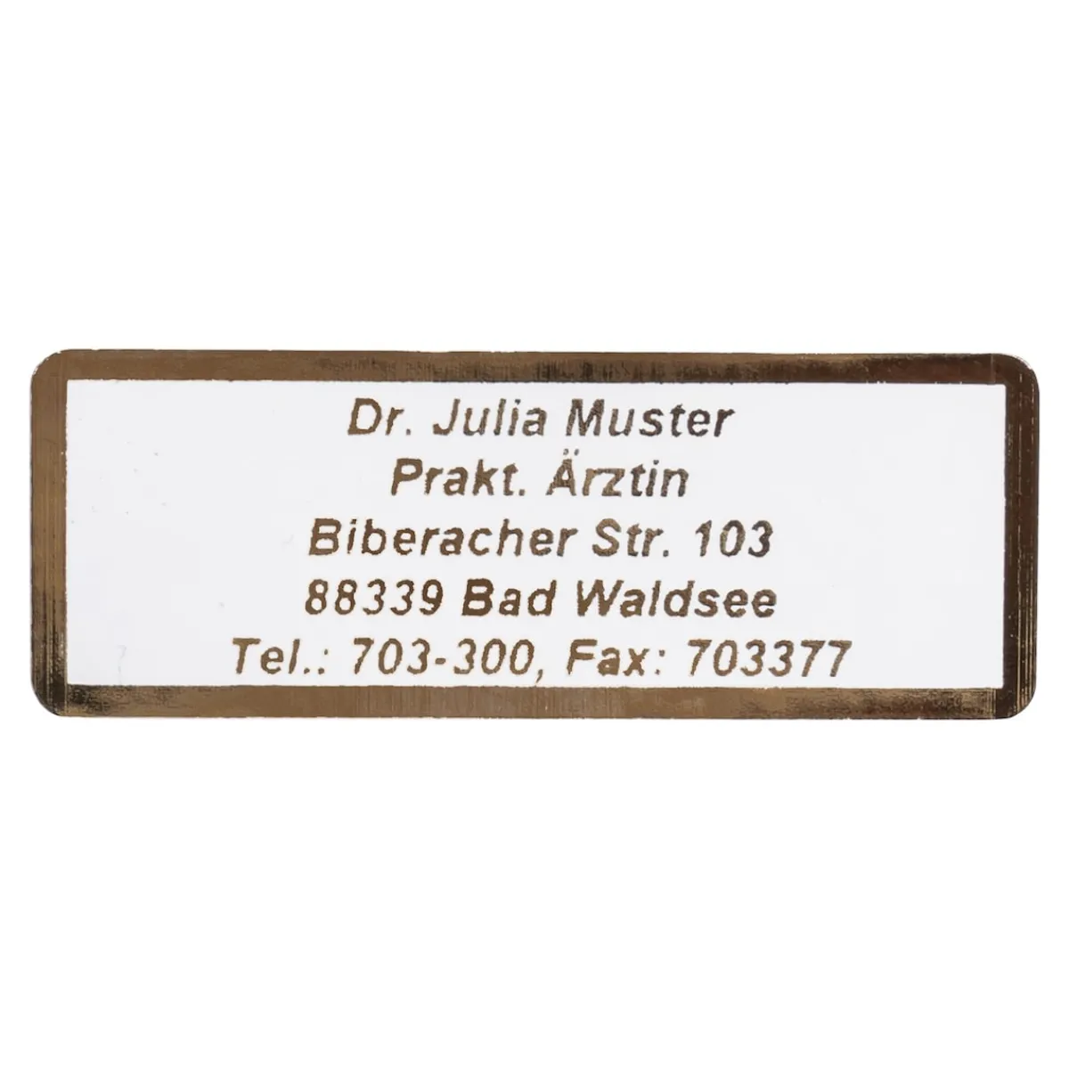 Die moderne Hausfrau Namensaufkleber "Schrifttyp B" gold